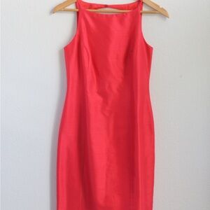 Laundry Shelli Segal 90s Red/ Coral Sheath Dress - Classic Women's Dress